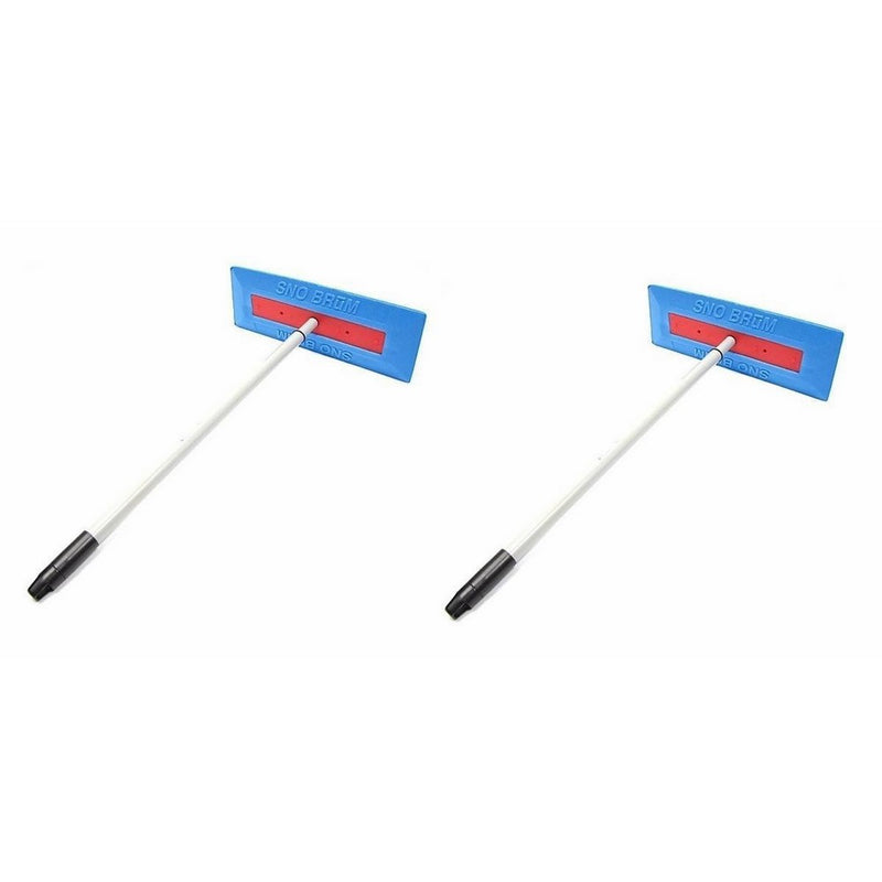 SnoBrum Original Snow Removal Tool with 27" to 46" Compact Telescoping Handle- Remove snow from vehicles, awnings, pool/hot tub covers and more without Scratching (2 Pack)