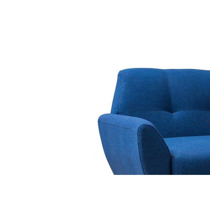 71 Inch Modern Fabric Upholstered Sofa with Tufted Back,Blue and Brown