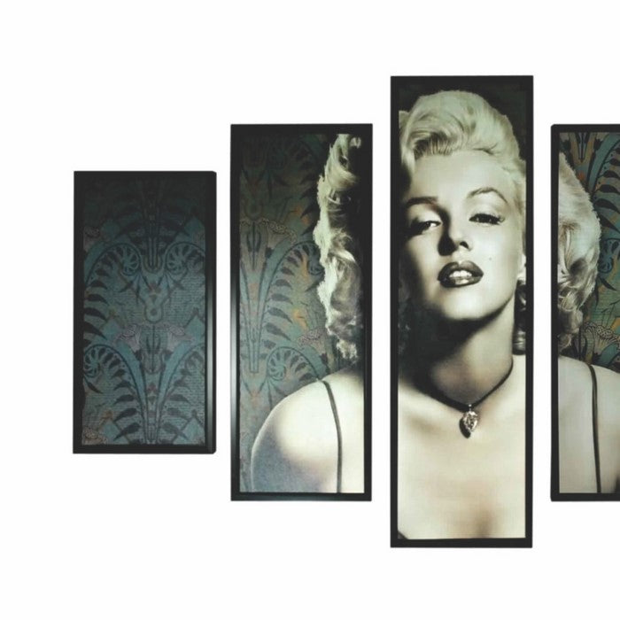 5 Piece Wooden WallDecor with Marilyn Monroe Portrait,Black and White