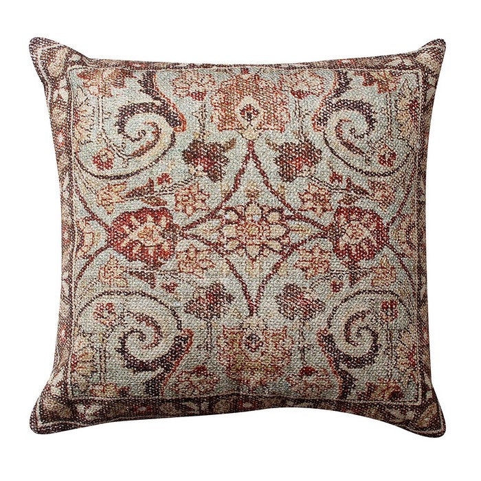 18 x 18 Cotton Hand Woven Pillow with Kilim Pattern, Multicolor
