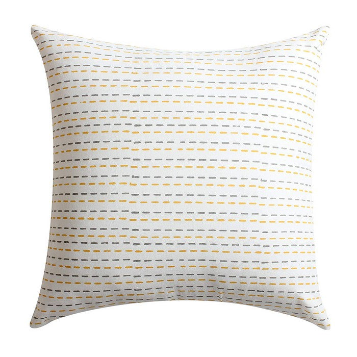18 x 18 Hand Block Printed Cotton Pillow with Geometric Details, Set of 5, Multicolor