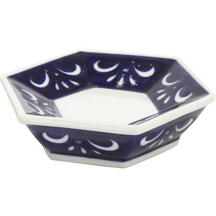 Elegantly Crafted Bath Accessories, Set of 4, Blue and White