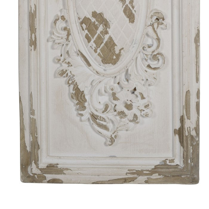 Traditional StyleDecorative Wall Panel, White and Brown
