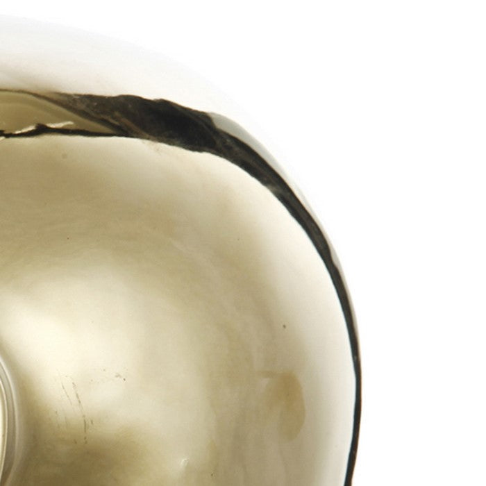 decorative Ceramic Human Skull Accent for Table Top, Gold