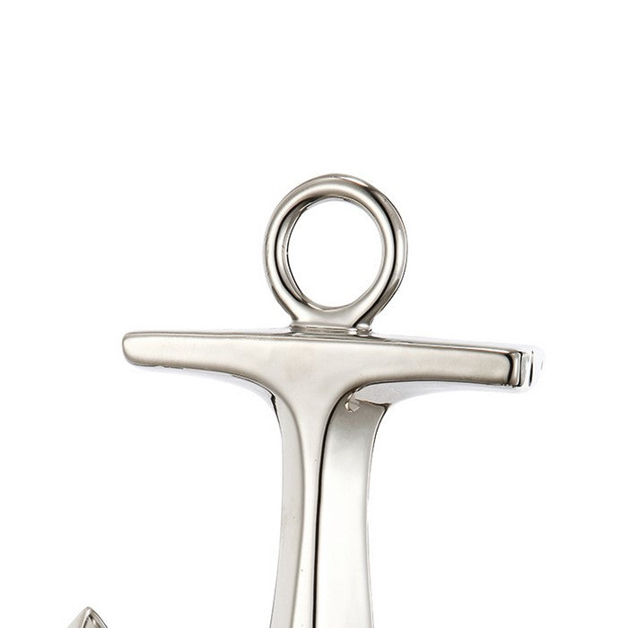 Nautical Ceramic Ship AnchorDecor, Set of 2, Gold and Silver