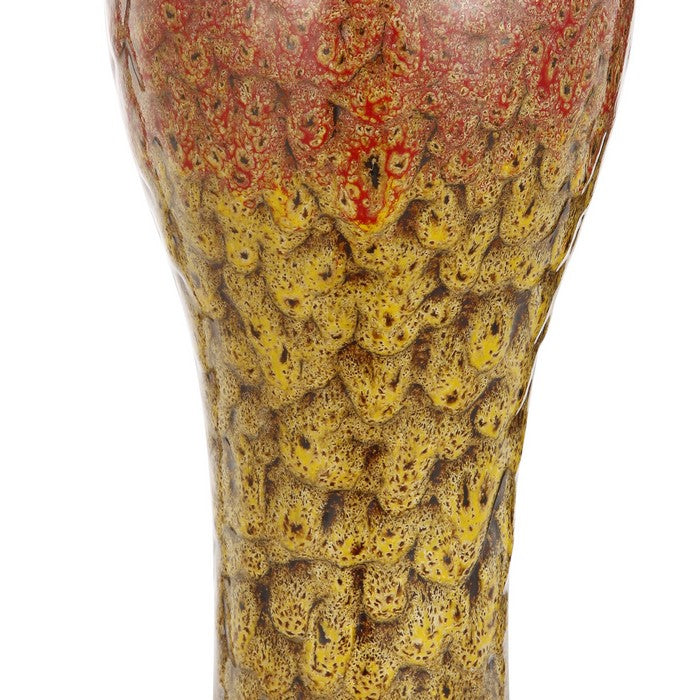 Distressed Urn ShapeDecorative Vase with Dripping Design, Multicolor