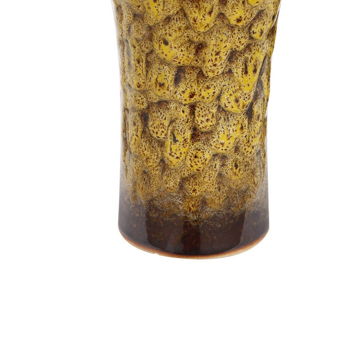 Distressed Urn ShapeDecorative Vase with Dripping Design, Multicolor