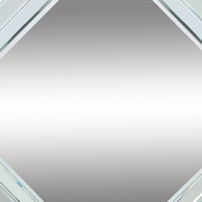 Octagonal Shaped Wall Mirror with Wooden Backing, Clear