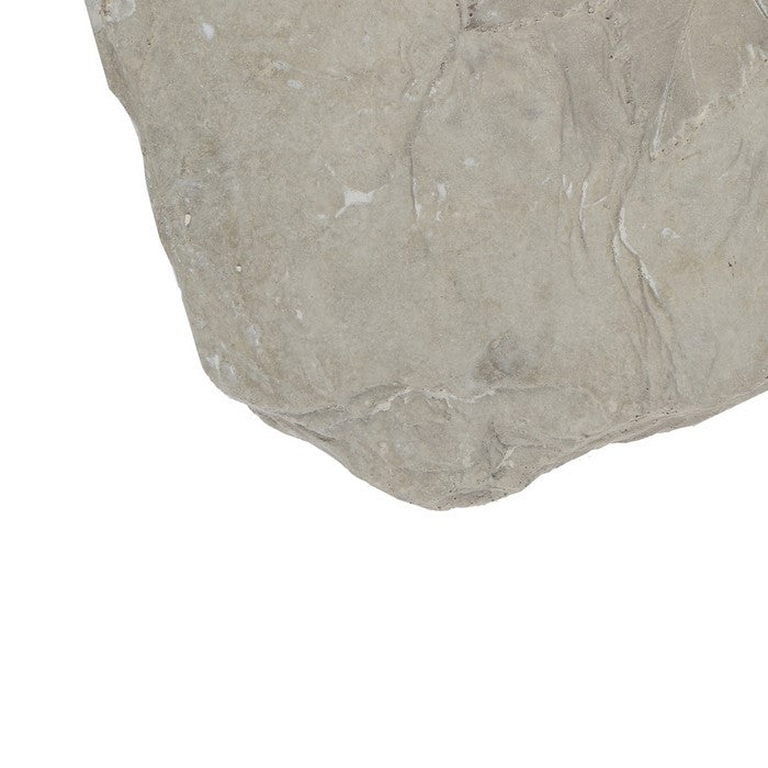 Concrete Fossil Accent Stone with Maple Leaf Imprint, White