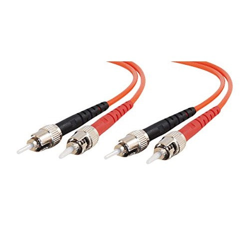 C2G/Cables to Go 05576 ST-ST 62.5/125 OM1 Duplex Multimode PVC Fiber Optic Cable, Orange (1 Meter)