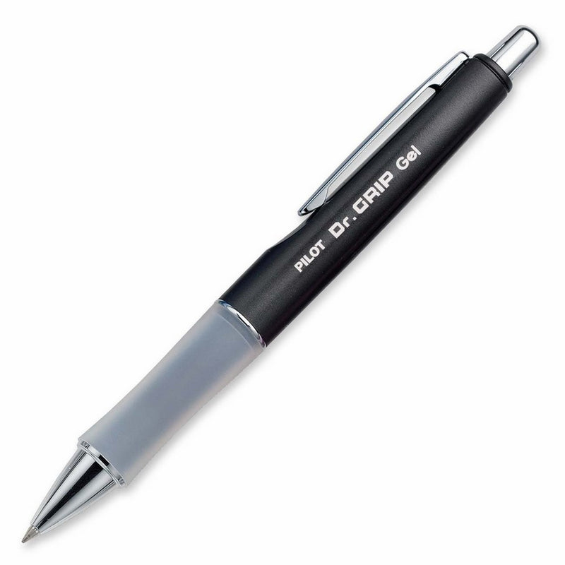 Pilot Dr. Grip Limited Retractable Rolling Ball Gel Pen, Fine Point, Charcoal Gray Metallic Barrel, Black Ink (36270)