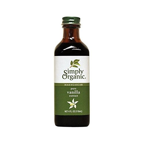 Simply Organic Pure Vanilla Extract, Certified Organic, 4-Ounce Glass Bottle