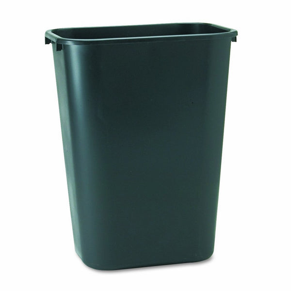 Rubbermaid Commercial 295700BK Deskside Plastic Wastebasket, Rectangular, 10 1/4 gal, Black