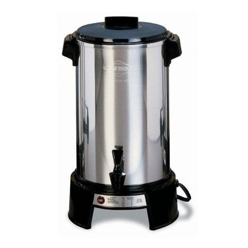 West Bend 43536 Highly Polished Aluminum Commercial Coffee Urn Features Automatic Temperature Control Large Capacity with Quick Brewing Smooth Prep and Easy Clean Up, 36-Cup, Silver