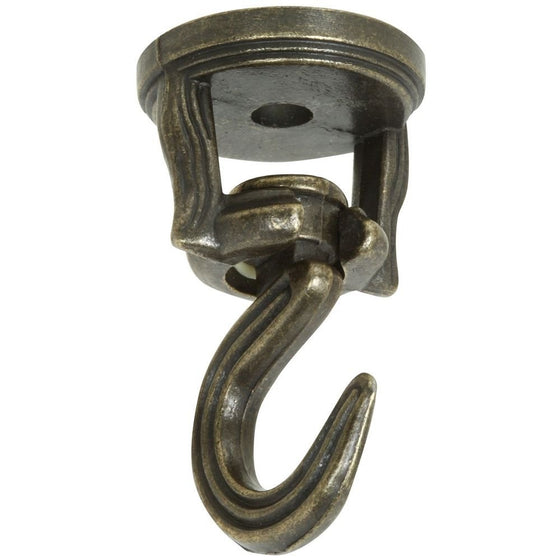 National Hardware N274-894 V2673 Swivel Swag Hooks in Antique Brass, 2 pack