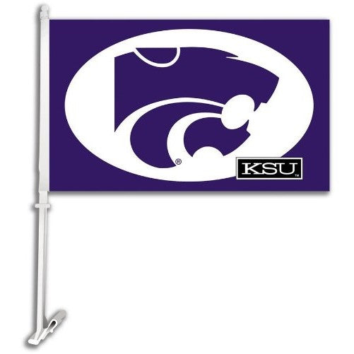 NCAA Kansas State Wildcats Car Flag with Free Wall Brackett