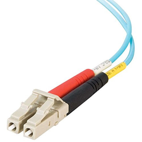 C2G/Cables to Go 33050 LC-LC 50/125 10GB OM3 Duplex Multimode PVC Fiber Optic Cable, Aqua (32.8 Feet, 10 Meters)