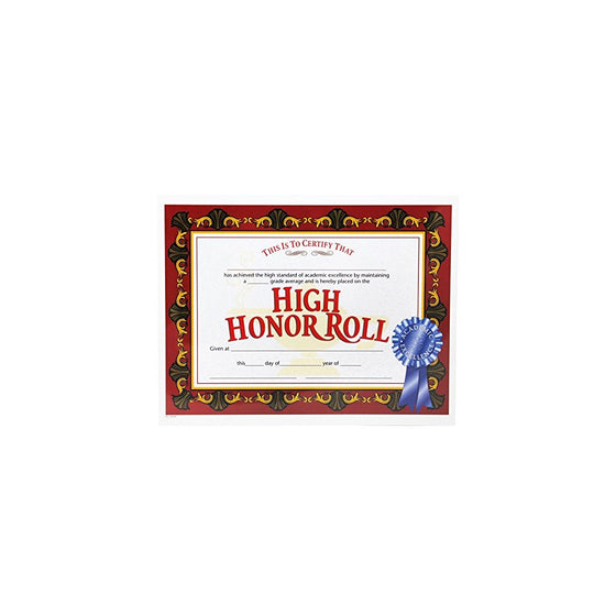 High Honor Roll Certificates (Set of 30)