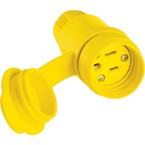Eaton 15W47-K 15-Amp 2-Pole 3-Wire 125-Volt Industrial Grade Connector, Yellow
