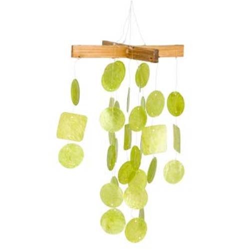 Woodstock Lime Green Mini Capiz Chime- Asli Arts Collection