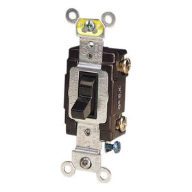Leviton CS120-2 20-Amp, 120/277-Volt, Toggle Single-Pole AC Quiet Switch, Commercial Grade, Grounding, Brown