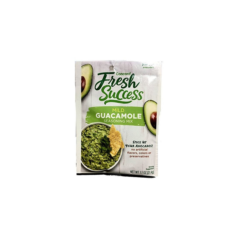 Concord Foods Mild Guacamole Seasoning Mix 1.1oz packages (VALUE Case of 18 Packages)