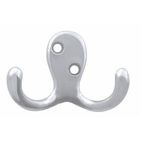 Liberty Hardware B46114Q-CHR-C5 Double Prong Robe Hook, Polished Chrome