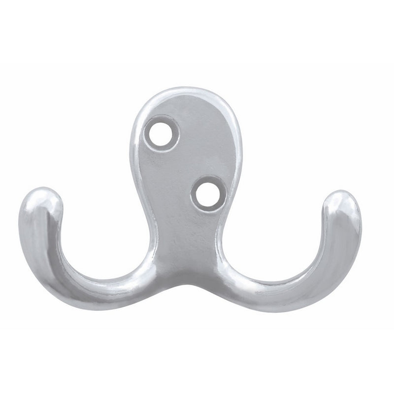 Liberty Hardware B46114Q-CHR-C5 Double Prong Robe Hook, Polished Chrome