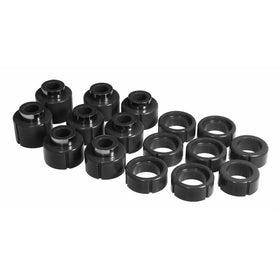 Prothane 7-113-BL Black Body and Extra Cab Mount Bushing Kit - 16 Piece