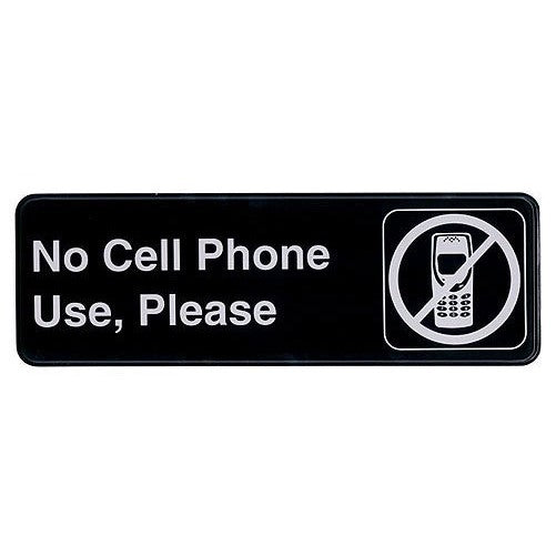 Update International (S39-31BK) "No Cell Phone Use, Please" Sign