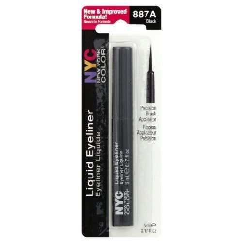 New York Color Liquid Eyeliner, Extreme Black 0.15 oz