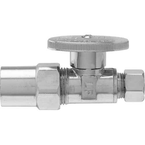 Keeney 2881PCLF 1/2-Inch Nom CPVC by 3/8-Inch O.D. Lead Free Quarter Turn Straight Transition Valve, Chrome