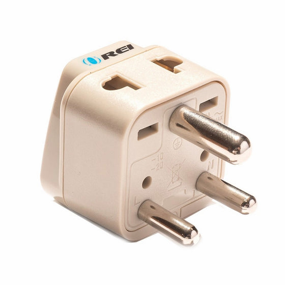 OREI Grounded Universal 2 in 1 Plug Adapter Type D for India, Africa & more - CE Certified - RoHS Compliant WP-D-GN