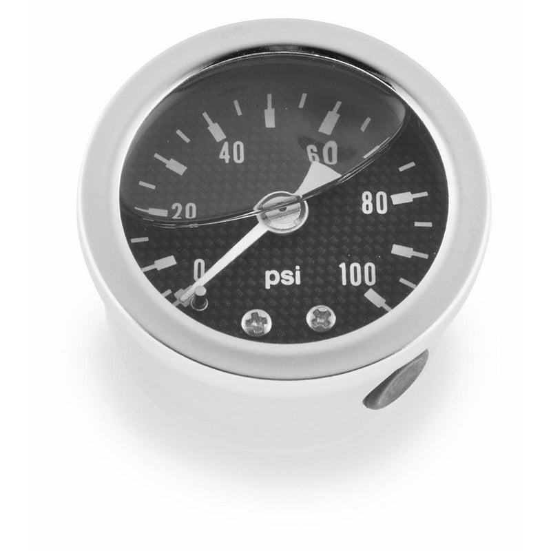 Bikers Choice Oil Pressure Gauge 0-100 PSI CRBN FBR for Harley