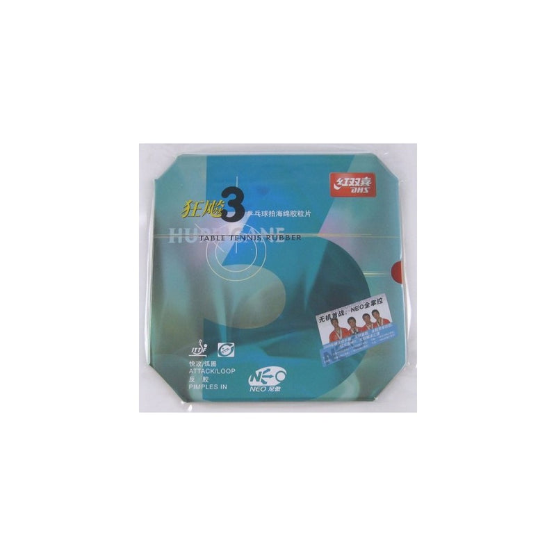 DHS NEO HURRICANE-III Pips-In Table Tennis Rubber, Double Happiness (DHS) - Black