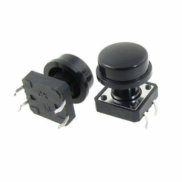 uxcell 10pcs Momentary Tact Tactile Push Button Switch 12x12x12mm 4 Pin w Cap