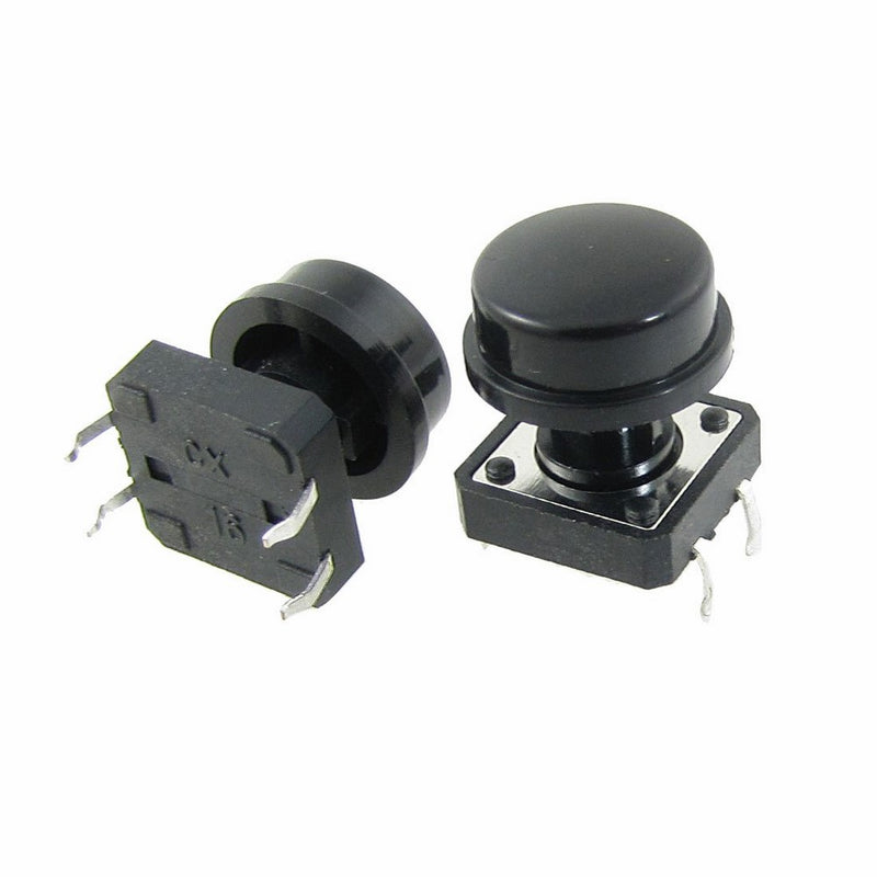 uxcell 10pcs Momentary Tact Tactile Push Button Switch 12x12x12mm 4 Pin w Cap