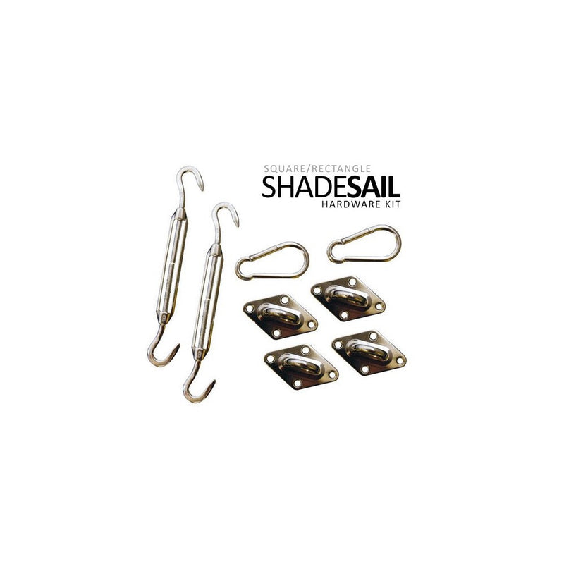 King Canopy ZT2001400 6-Inch Sun Shade Sail Quadrilateral Hardware Kit for Installation, Silver