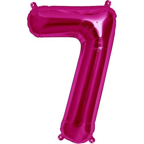 Northstar Foil Balloon 00449 Number 7-Magenta, 16", Pink