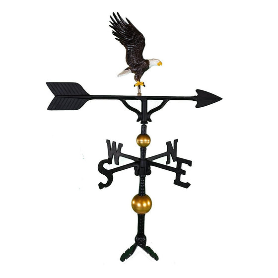 Montague Metal Products 32-Inch Deluxe Weathervane with Color Full Bodied Eagle Ornament