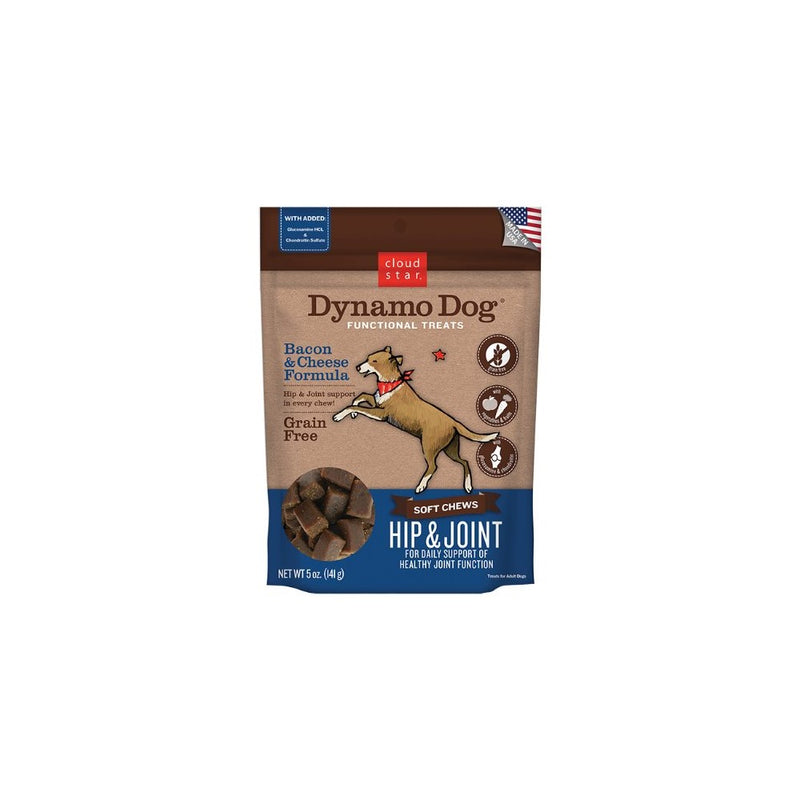 Cloud Star Dynamo Dog Hip & Joint Soft Chew Treats Bacon & Cheese Formula - Grain Free - 5 oz