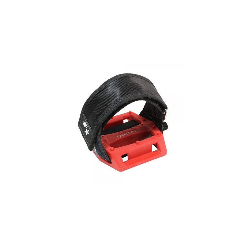 Fyxation Gates Pedal Strap Kit with Red Pedal and Black Straps