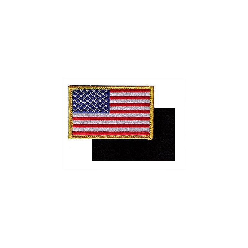 Full Color US Flag Embroidery Patch with Hook/Loop Backing