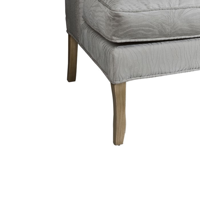 Fabric Upholstered Wooden Sofa with Wingback Design, Gray and Brown