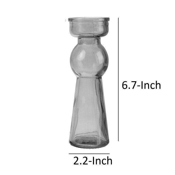 Glass Pillar Tealight Candle Holders, Set of 4, Multicolor