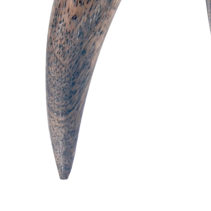 Wooden Antler Shaped Tripod Candlestick Holder, Brown and Black
