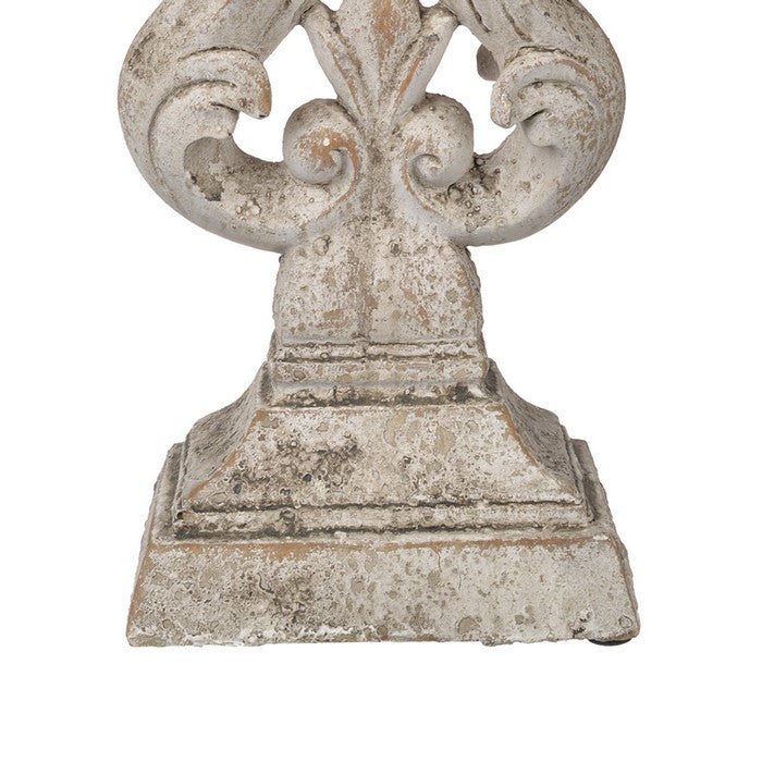 Cement and Sand ConstructedDecorative Accent Sculpture, White