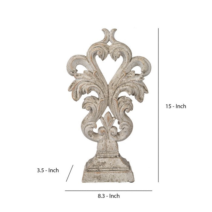 Cement and Sand ConstructedDecorative Accent Sculpture, White