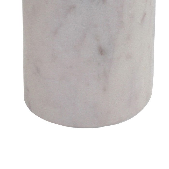 Marble Constructed Jar with Lid, Large, White