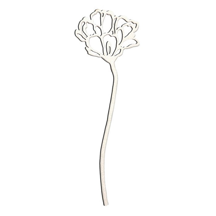 Polyresin Flower Garden Stake with Cutout Design, White